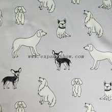 Fancy women dresses fabric polyester high quality satin spandex printed