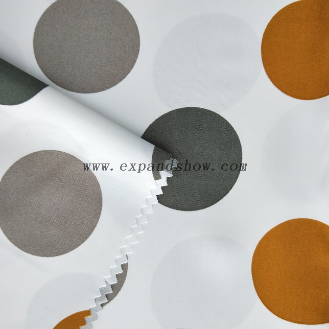 fancy women dresses fabric polyester polka printed 