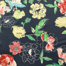 fancy women dresses fabric polyester full way stretch printed 