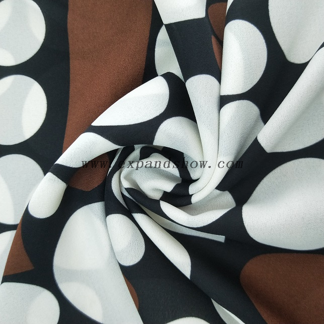 Fancy women dresses fabric polyester high quality soft moss crepe dobby georgette printed 