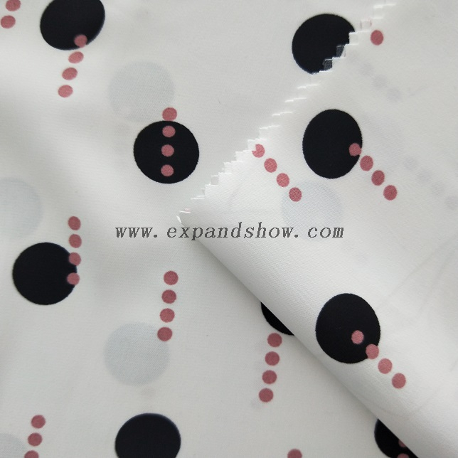 fancy women dresses fabric polyester polka printed 