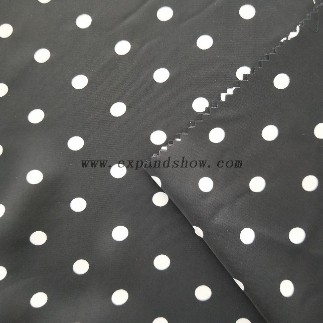 fancy women dresses fabric polyester polka printed 