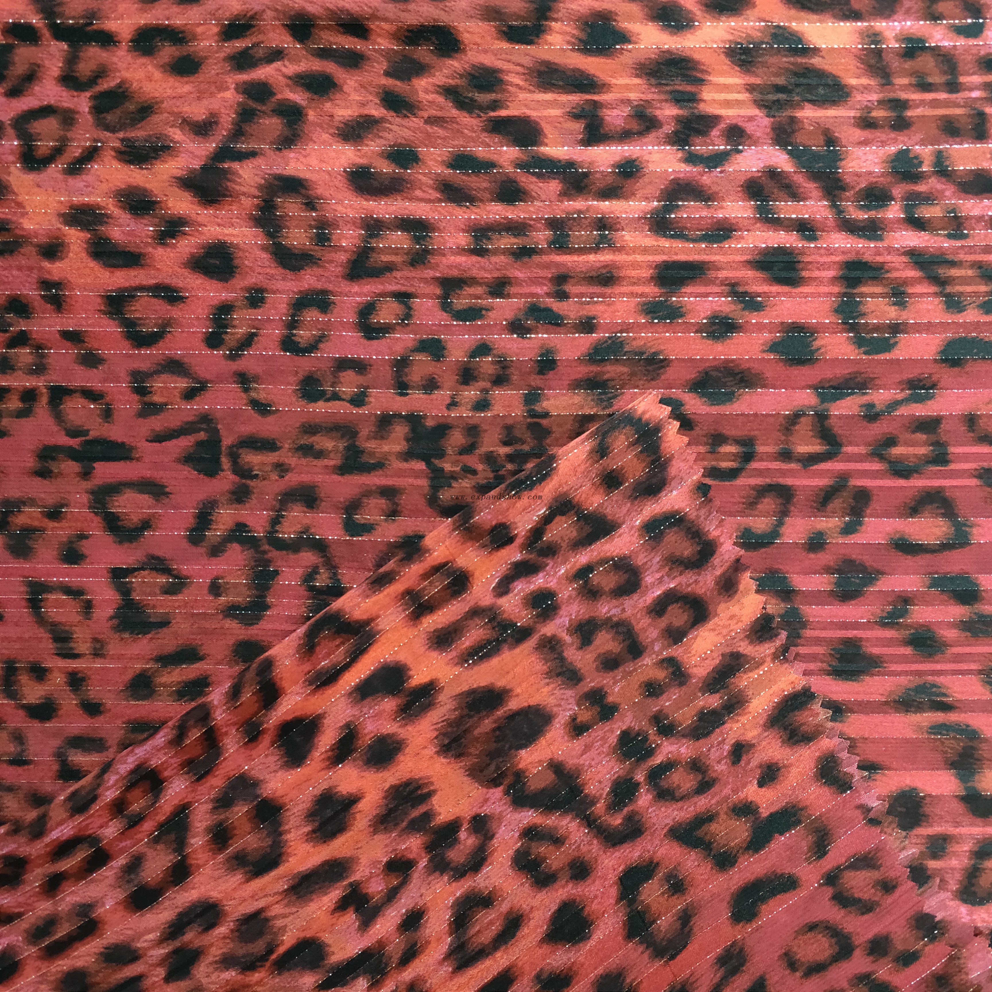 Fancy women dresses fabric polyester chiffon D&L printed fabric 
