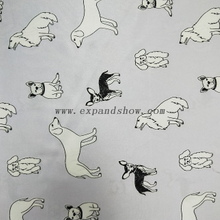 Fancy women dresses fabric polyester high quality satin spandex printed 