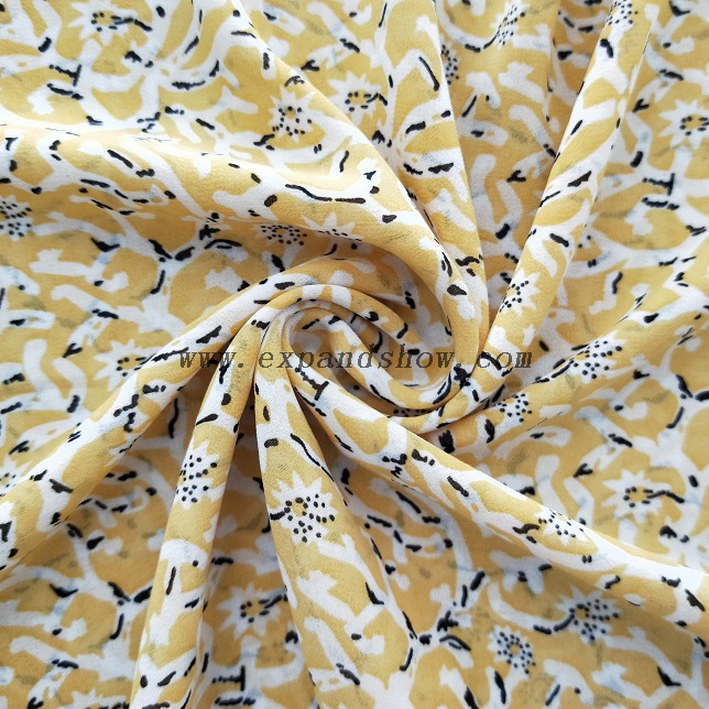 Fancy printed women dresses fabric polyester 75D chiffon fabric 