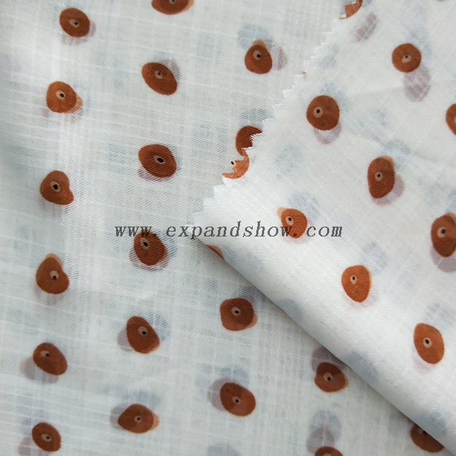 Fancy women dresses fabric polyester chiffon check printed 