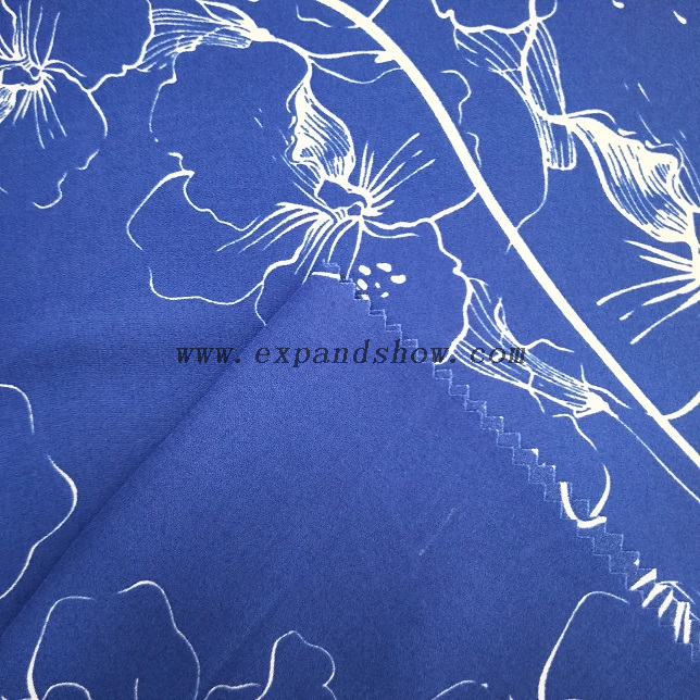 Fancy women dresses fabric polyester high quality soft moss crepe dobby georgette printed